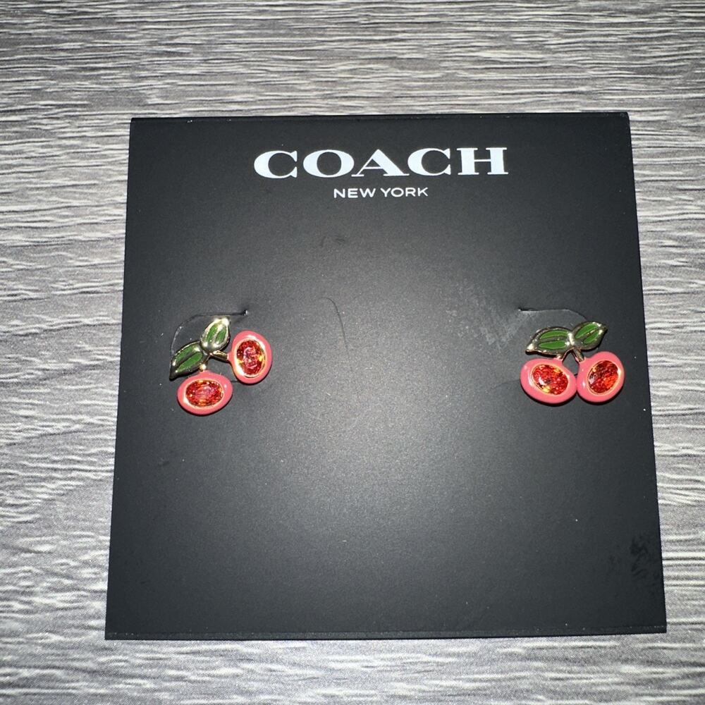 Coach GT Red Cherry Stud Earrings